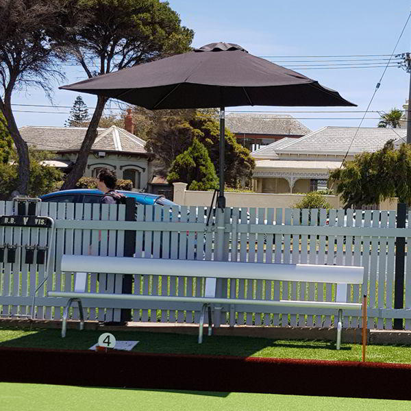 Felton Free Standing Bench Seat with Backrest at Brighton Beach Bowls Club