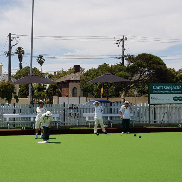 Felton Free Standing Bench Seat with Backrest at Brighton Beach Bowls Club