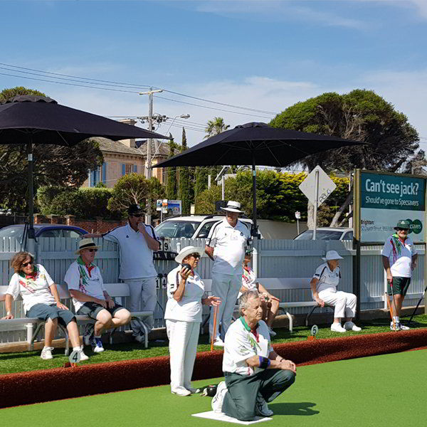 Felton Free Standing Bench Seat with Backrest at Brighton Beach Bowls Club