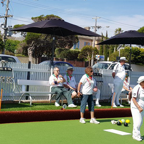 Felton Free Standing Bench Seat with Backrest at Brighton Beach Bowls Club