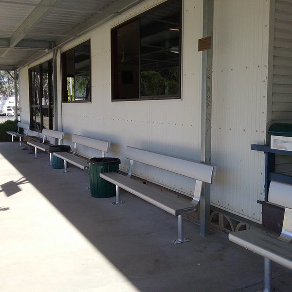 Felton Above Ground Bench Seat with Backrest at Theodore Bowls Club