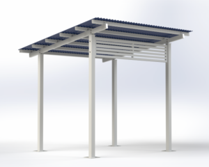 3x3 Aluminium Skillion Shelter
