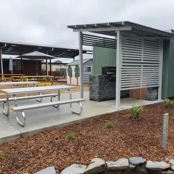 Felton Skillion Shelters for BBQ areas at Creswick North