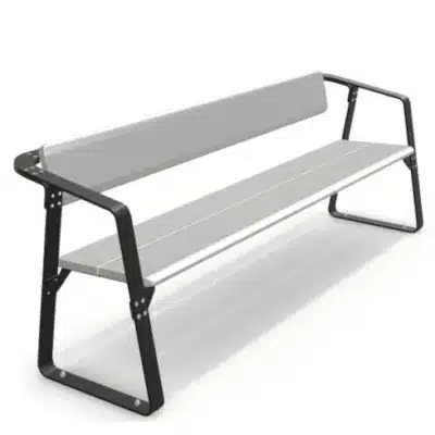 Ribbon Bench Seat with Backrest Anodised Aluminium