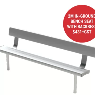 Factory Second In-ground Bench Seat with Backrest