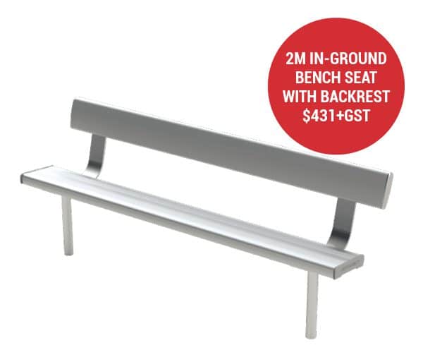 Factory Second In-ground Bench Seat with Backrest
