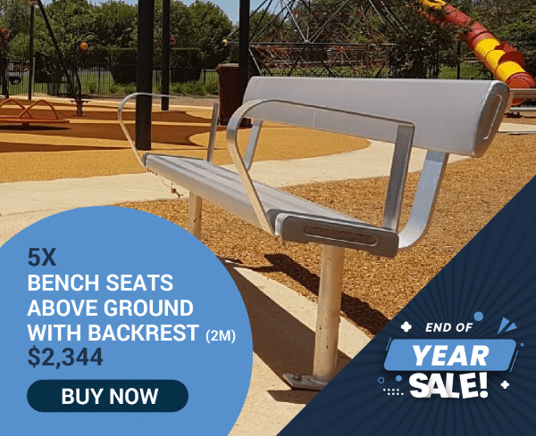 5 x Bench Seats Above Ground With Backrest (2m)