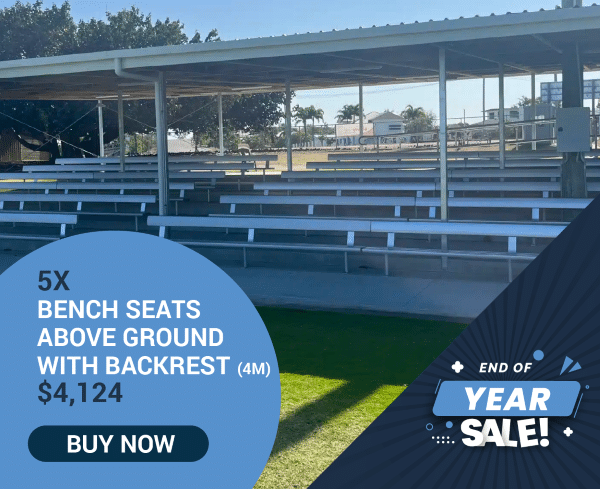 bench seats above ground backrest 4m